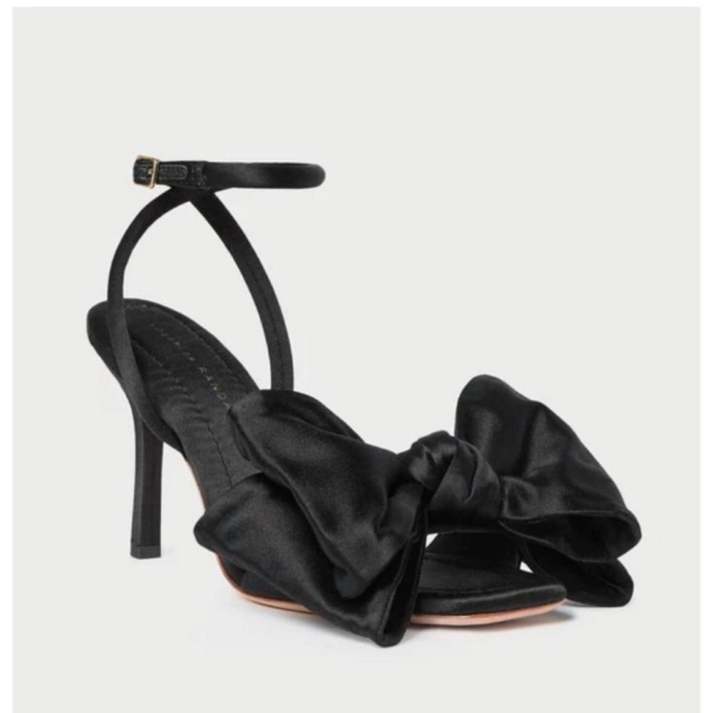 Loeffler Randall Marlena Black Satin Bow Sandals 6